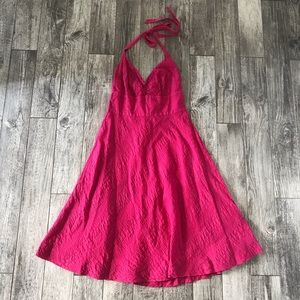 J Crew Hot Pink Halter Dress
